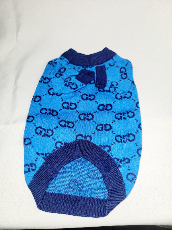 Pupcci inspired by luxury Cool Blue Dog Shirt