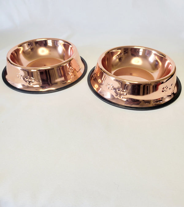 Dog Bowl Set-Rose Gold-Add a touch of style